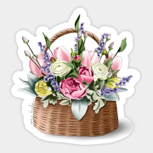 Basket of Flowers Sticker